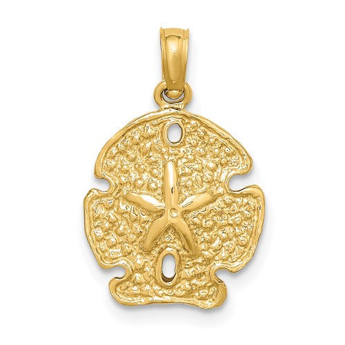 14k-polished-sand-dollar-charm-SolomonJeweler-Wichita-KS-CustomJewelry