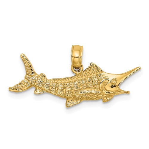 14k-textured-2-d-marlin-fish-charm-SolomonJeweler-Wichita-KS-CustomJewelry