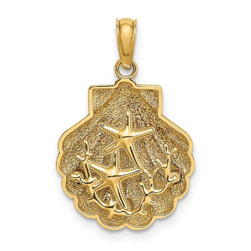 14k-reversible-starfish-and-coral-in-shell-charm-SolomonJeweler-Wichita-KS-CustomJewelry