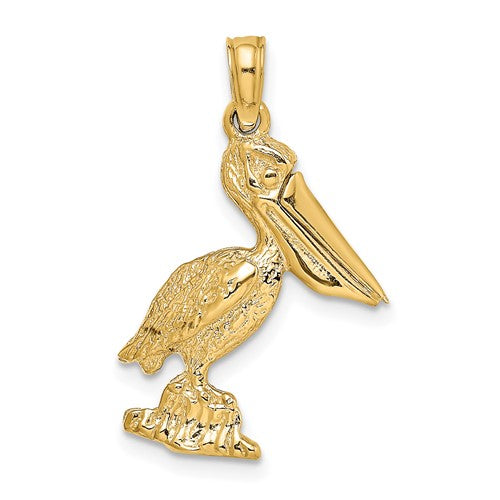 14k-3-d-standing-pelican-with-moveable-mouth-charm-SolomonJeweler-Wichita-KS-CustomJewelry