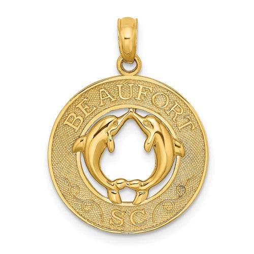 14k-beaufort-sc-w-dolphins-circle-charm-SolomonJeweler-Wichita-KS-CustomJewelry