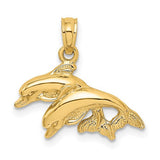 14k-2-d-polished-double-dolphins-jumping-left-charm-SolomonJeweler-Wichita-KS-CustomJewelry