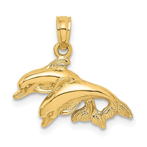 14k-2-d-polished-double-dolphins-jumping-left-charm-SolomonJeweler-Wichita-KS-CustomJewelry