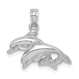 14k-white-gold-polished-double-dolphins-jumping-left-charm-SolomonJeweler-Wichita-KS-CustomJewelry