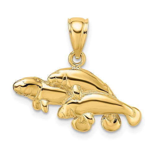 14k-polished-triple-manatee-charm-SolomonJeweler-Wichita-KS-CustomJewelry