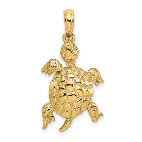 14k-polished-and-textured-turtle-charm-SolomonJeweler-Wichita-KS-CustomJewelry
