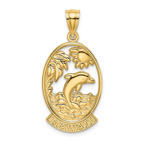 14k-hawaii-w-dolphins-in-waves-charm-SolomonJeweler-Wichita-KS-CustomJewelry