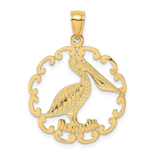 14k-pelican-in-circle-charm-SolomonJeweler-Wichita-KS-CustomJewelry