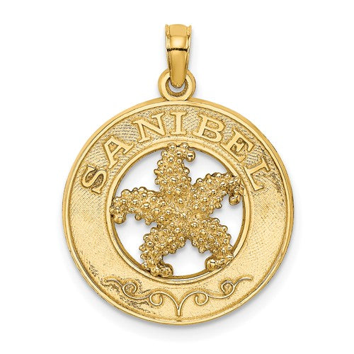 14k-sanibel-w-starfish-circle-charm-SolomonJeweler-Wichita-KS-CustomJewelry