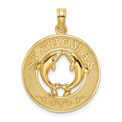 14k-st-thomas-w-dolphins-round-charm-SolomonJeweler-Wichita-KS-CustomJewelry