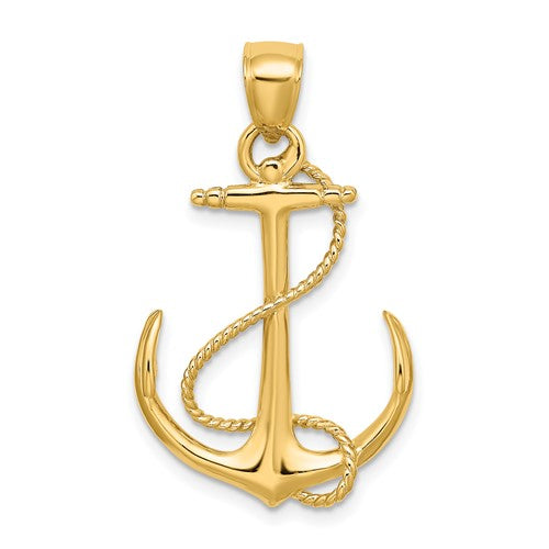 14k-3-d-polished-and-textured-anchor-w-rope-charm-SolomonJeweler-Wichita-KS-CustomJewelry