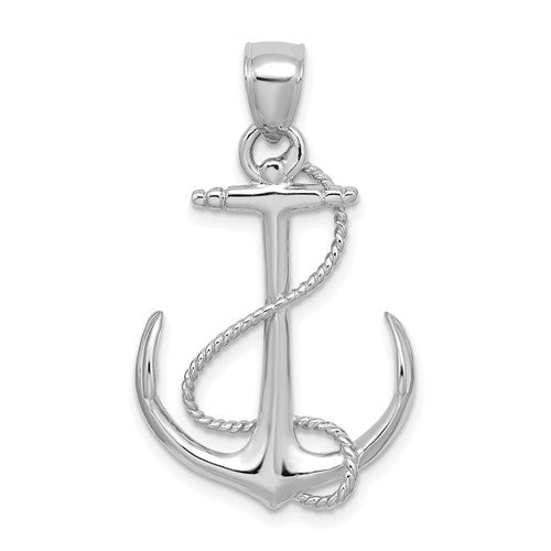 14k-white-gold-3-d-polished-and-textured-anchor-w-rope-charm-SolomonJeweler-Wichita-KS-CustomJewelry