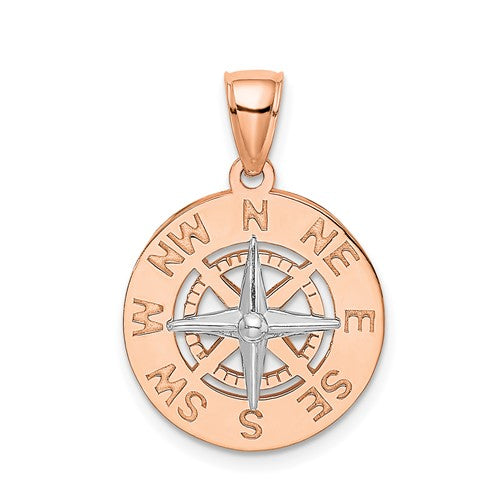 14k-rose-and-white-gold-medium-nautical-compass-pendant-SolomonJeweler-Wichita-KS-CustomJewelry