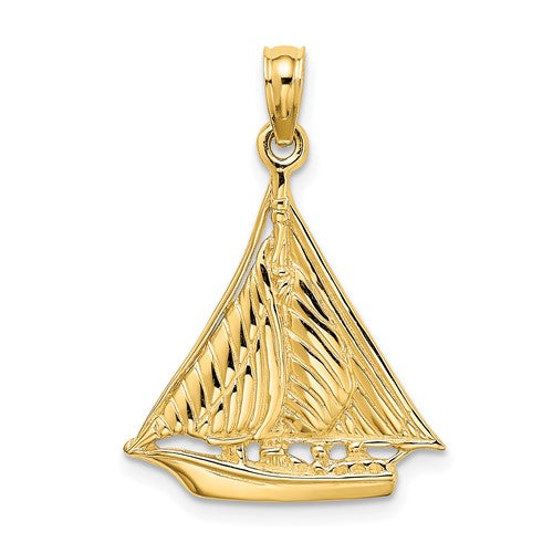 14k-polished-and-textured-sailboat-charm-SolomonJeweler-Wichita-KS-CustomJewelry