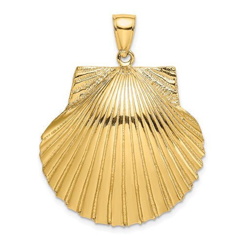 14k-3-d-textured-scallop-shell-charm-SolomonJeweler-Wichita-KS-CustomJewelry
