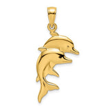 14k-2-d-polished-double-dolphins-charm-SolomonJeweler-Wichita-KS-CustomJewelry