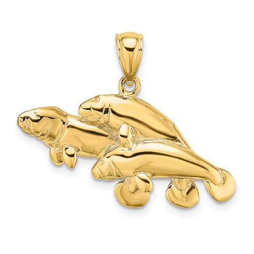 14k-2-d-polished-three-manatees-charm-SolomonJeweler-Wichita-KS-CustomJewelry