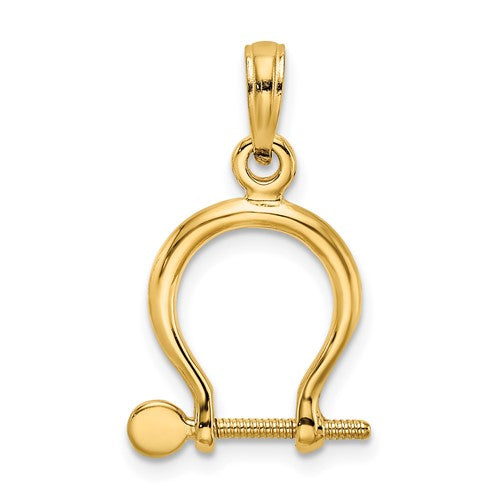 14k-3-d-small-shackle-link-screw-charm-SolomonJeweler-Wichita-KS-CustomJewelry