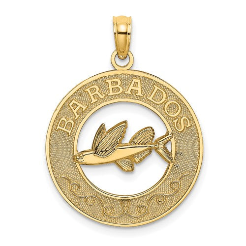 14k-barbados-w-flying-fish-circle-charm-SolomonJeweler-Wichita-KS-CustomJewelry