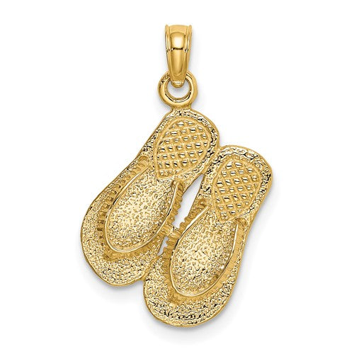14k-large-textured-strap-double-flip-flop-charm-SolomonJeweler-Wichita-KS-CustomJewelry