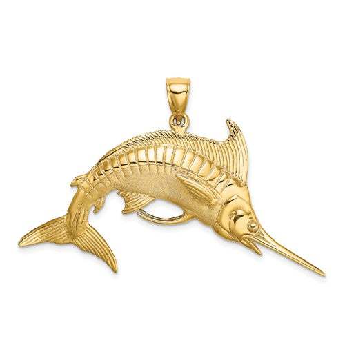 14k-3-d-polished-satin-blue-marlin-charm-SolomonJeweler-Wichita-KS-CustomJewelry