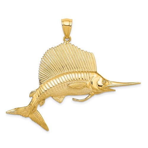 14k-3-d-polished-satin-sailfish-charm-SolomonJeweler-Wichita-KS-CustomJewelry