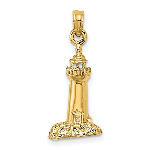 14k-2-d-polished-and-textured-lighthouse-charm-SolomonJeweler-Wichita-KS-CustomJewelry