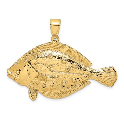 14k-3-d-flounder-fish-charm-SolomonJeweler-Wichita-KS-CustomJewelry