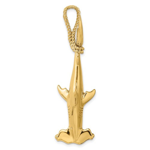 14k-3-d-hammerhead-shark-w-rope-bail-charm-SolomonJeweler-Wichita-KS-CustomJewelry