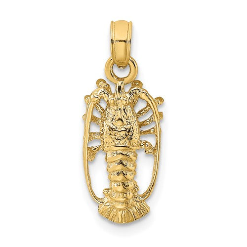 14k-florida-lobster-with-out-claws-charm-SolomonJeweler-Wichita-KS-CustomJewelry