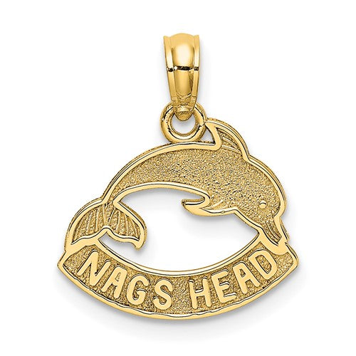 14k-textured-nags-head-w-dolphin-charm-SolomonJeweler-Wichita-KS-CustomJewelry