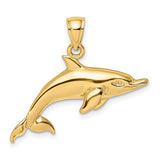 14k-polished-swimming-dolphin-charm-SolomonJeweler-Wichita-KS-CustomJewelry