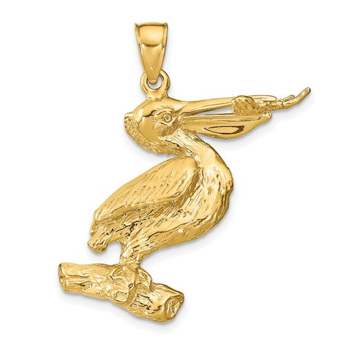 14k-3-d-pelican-pendant-SolomonJeweler-Wichita-KS-CustomJewelry