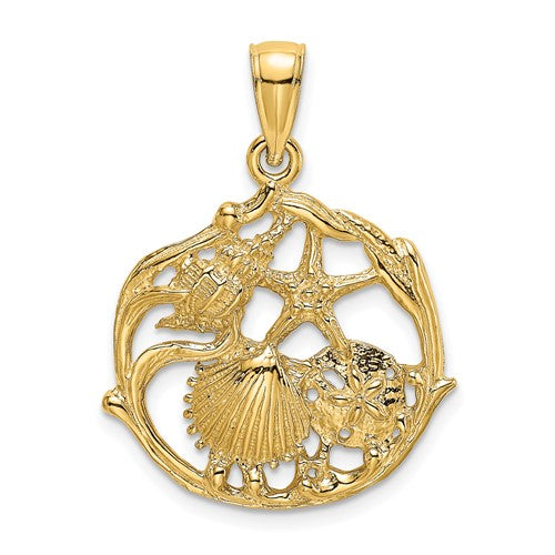 14k-shell-cluster-in-circle-charm-SolomonJeweler-Wichita-KS-CustomJewelry