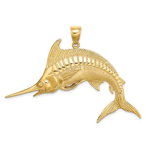 14k-2-d-polished-satin-blue-marlin-charm-SolomonJeweler-Wichita-KS-CustomJewelry