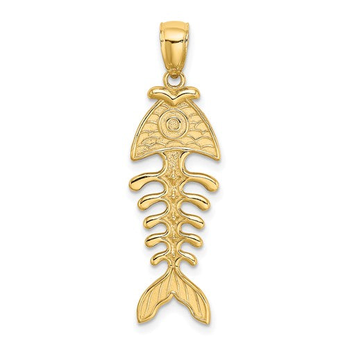 14k-3-d-polished-textured-fishbone-charm-SolomonJeweler-Wichita-KS-CustomJewelry