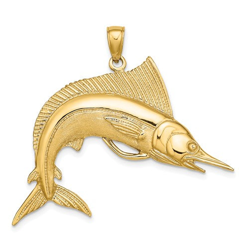 14k-2-d-polished-satin-striped-marlin-charm-SolomonJeweler-Wichita-KS-CustomJewelry