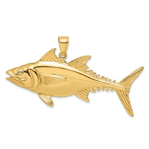 14k-3-d-polished-skipjack-tuna-fish-charm-SolomonJeweler-Wichita-KS-CustomJewelry