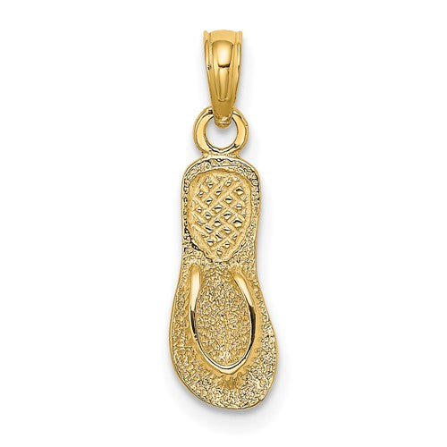 14k-textured-straps-single-flip-flop-charm-SolomonJeweler-Wichita-KS-CustomJewelry