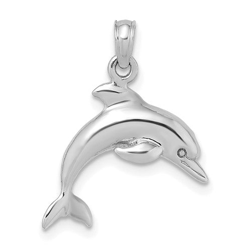 14k-white-gold-3-d-dolphin-jumping-charm-SolomonJeweler-Wichita-KS-CustomJewelry