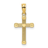 14k-textured-w-center-heart-small-cross-charm-SolomonJeweler-Wichita-KS-CustomJewelry