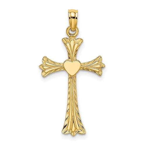 14k-polished-and-engraved-cross-w-heart-charm-SolomonJeweler-Wichita-KS-CustomJewelry