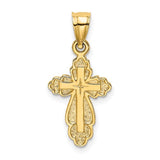 14k-solid-polished-and-textured-cross-charm-SolomonJeweler-Wichita-KS-CustomJewelry