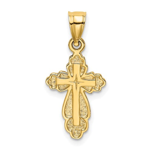14k-solid-polished-and-textured-cross-charm-SolomonJeweler-Wichita-KS-CustomJewelry