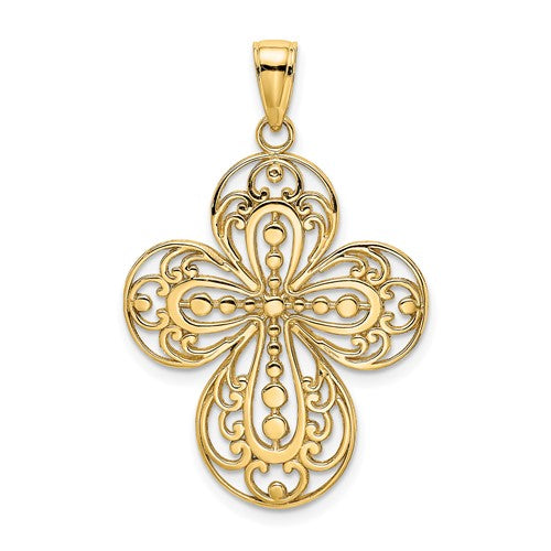 14k-cut-out-w-rounded-tips-filigree-cross-charm-SolomonJeweler-Wichita-KS-CustomJewelry