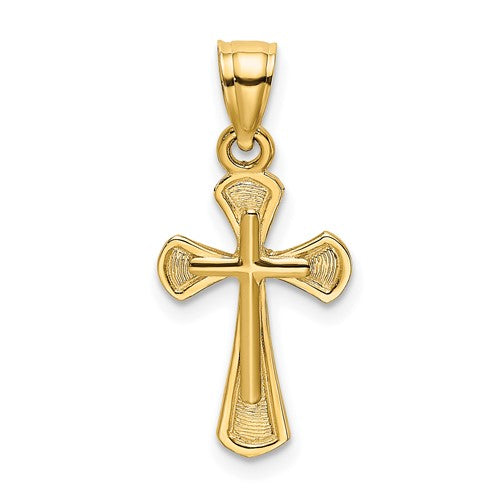 14k-solid-textured-cross-charm-SolomonJeweler-Wichita-KS-CustomJewelry
