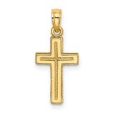 14k-2-d-polished-textured-cross-charm-SolomonJeweler-Wichita-KS-CustomJewelry
