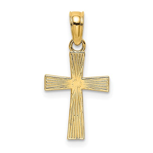14k-small-textured-cross-charm-SolomonJeweler-Wichita-KS-CustomJewelry