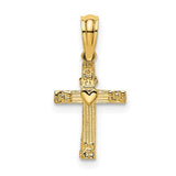 14k-textured-mini-cross-w-heart-charm-SolomonJeweler-Wichita-KS-CustomJewelry