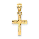 14k-diamond-shape-center-mini-cross-charm-SolomonJeweler-Wichita-KS-CustomJewelry